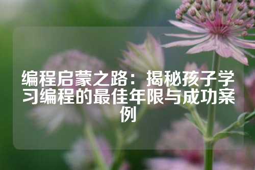 编程启蒙之路：揭秘孩子学习编程的最佳年限与成功案例