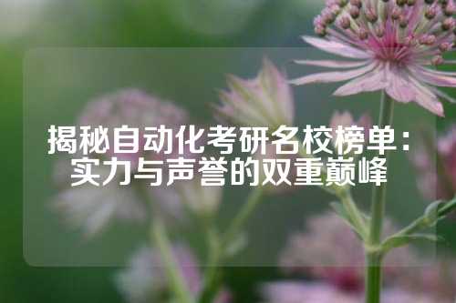 揭秘自动化考研名校榜单：实力与声誉的双重巅峰