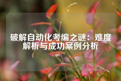 破解自动化考编之谜：难度解析与成功案例分析