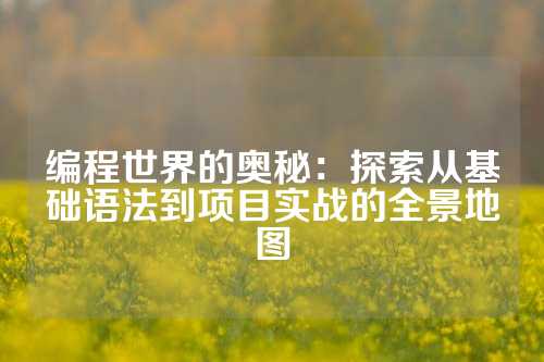 编程世界的奥秘：探索从基础语法到项目实战的全景地图