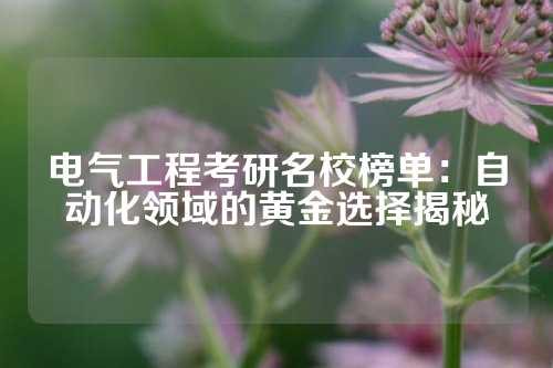 电气工程考研名校榜单：自动化领域的黄金选择揭秘