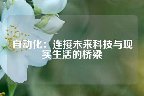 自动化：连接未来科技与现实生活的桥梁