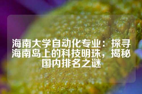 海南大学自动化专业：探寻海南岛上的科技明珠，揭秘国内排名之谜