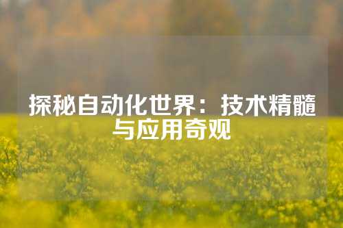 探秘自动化世界:技术精髓与应用奇观