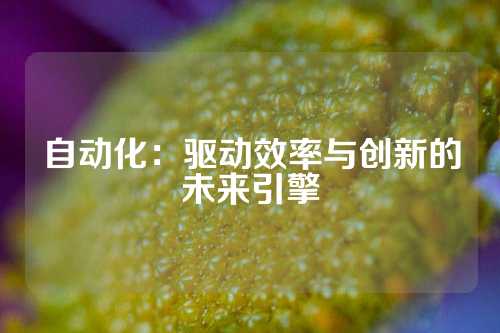 自动化：驱动效率与创新的未来引擎