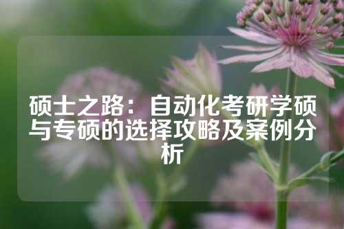 硕士之路：自动化考研学硕与专硕的选择攻略及案例分析