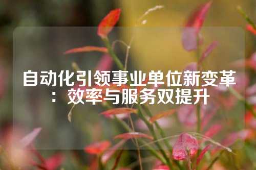 自动化引领事业单位新变革：效率与服务双提升
