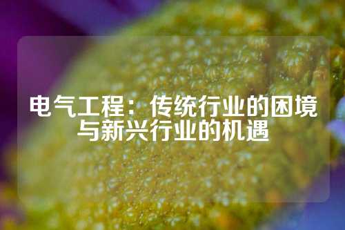 电气工程：传统行业的困境与新兴行业的机遇