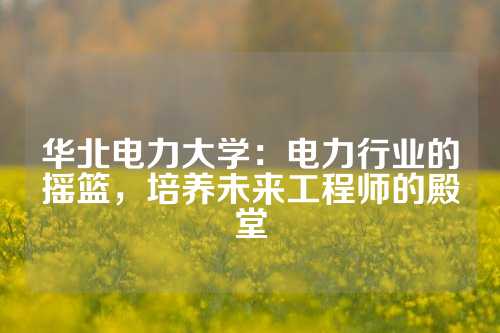 华北电力大学：电力行业的摇篮，培养未来工程师的殿堂