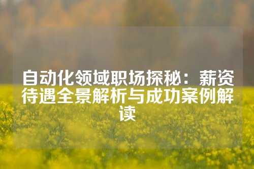 自动化领域职场探秘：薪资待遇全景解析与成功案例解读