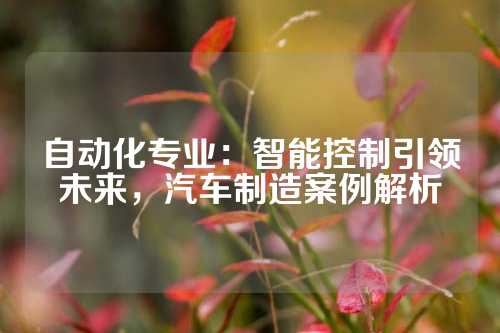 自动化专业：智能控制引领未来，汽车制造案例解析