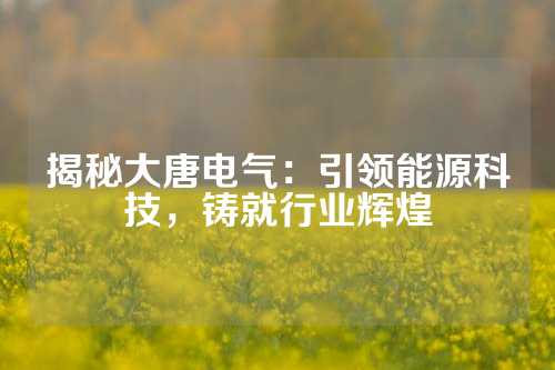 揭秘大唐电气：引领能源科技，铸就行业辉煌