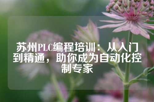 苏州PLC编程培训：从入门到精通，助你成为自动化控制专家