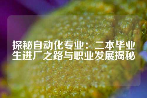 探秘自动化专业：二本毕业生进厂之路与职业发展揭秘