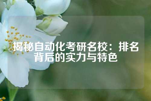 揭秘自动化考研名校：排名背后的实力与特色