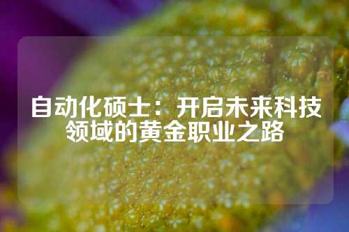 自动化硕士：开启未来科技领域的黄金职业之路