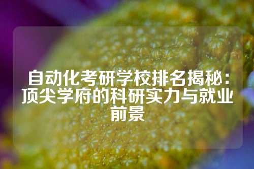 自动化考研学校排名揭秘：顶尖学府的科研实力与就业前景