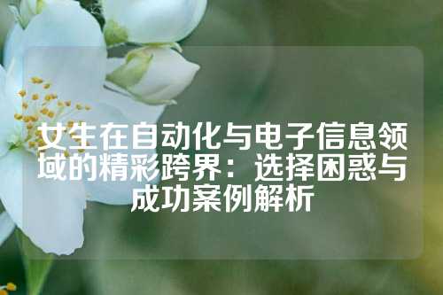 女生在自动化与电子信息领域的精彩跨界：选择困惑与成功案例解析