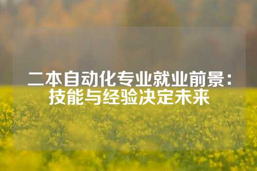 二本自动化专业就业前景：技能与经验决定未来