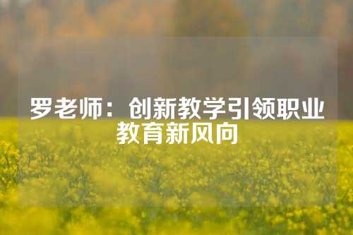 罗老师：创新教学引领职业教育新风向