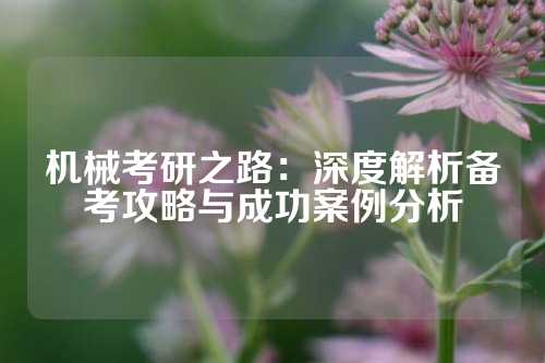机械考研之路:深度解析备考攻略与成功案例分析