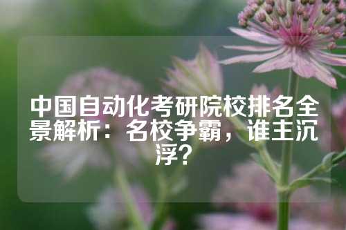 中国自动化考研院校排名全景解析：名校争霸，谁主沉浮？