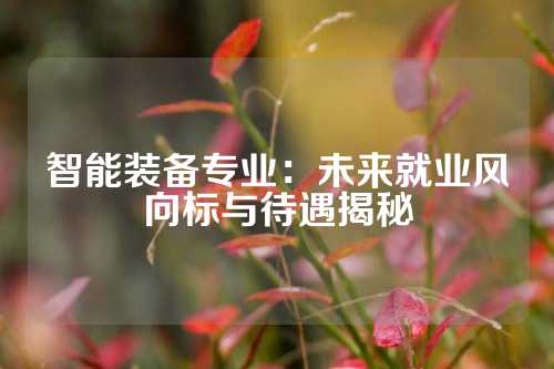 智能装备专业：未来就业风向标与待遇揭秘