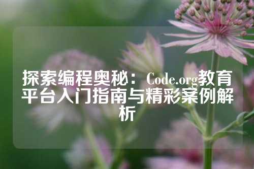 探索编程奥秘：Code.org教育平台入门指南与精彩案例解析