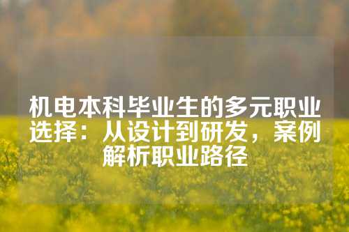机电本科毕业生的多元职业选择：从设计到研发，案例解析职业路径