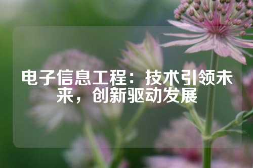 电子信息工程：技术引领未来，创新驱动发展
