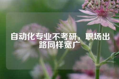 自动化专业不考研，职场出路同样宽广