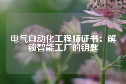 电气自动化工程师证书：解锁智能工厂的钥匙