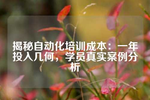 揭秘自动化培训成本：一年投入几何，学员真实案例分析