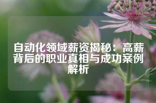 自动化领域薪资揭秘：高薪背后的职业真相与成功案例解析