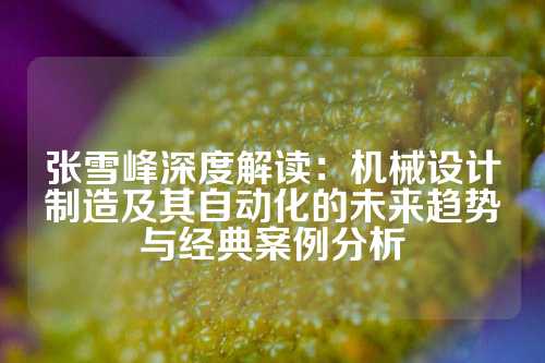 张雪峰深度解读：机械设计制造及其自动化的未来趋势与经典案例分析