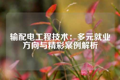 输配电工程技术：多元就业方向与精彩案例解析