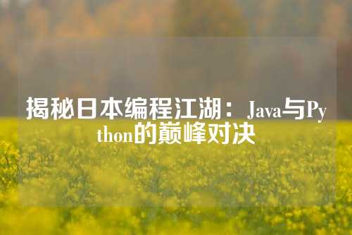 揭秘日本编程江湖：Java与Python的巅峰对决
