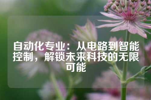 自动化专业:从电路到智能控制,解锁未来科技的无限可能