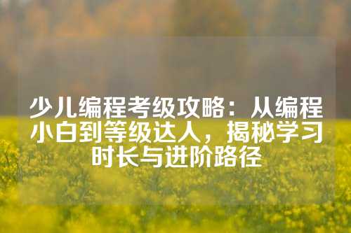 少儿编程考级攻略：从编程小白到等级达人，揭秘学习时长与进阶路径
