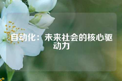 自动化：未来社会的核心驱动力