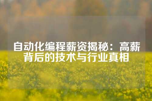 自动化编程薪资揭秘：高薪背后的技术与行业真相