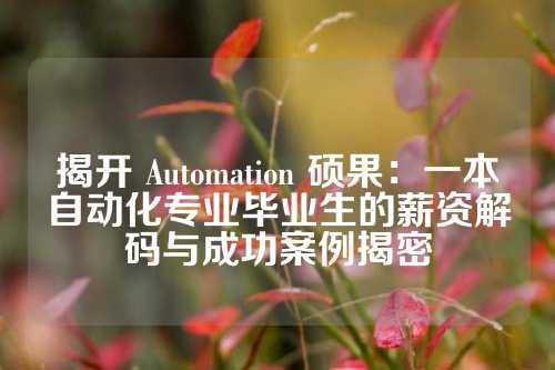 揭开 Automation 硕果：一本自动化专业毕业生的薪资解码与成功案例揭密