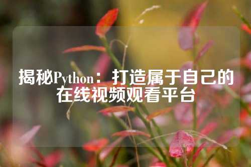 揭秘Python：打造属于自己的在线视频观看平台