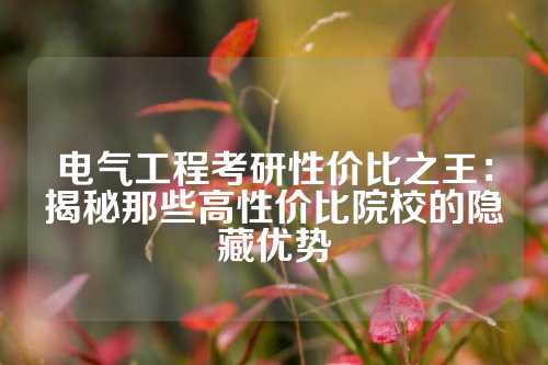 电气工程考研性价比之王：揭秘那些高性价比院校的隐藏优势
