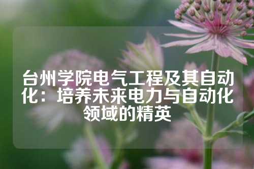 台州学院电气工程及其自动化：培养未来电力与自动化领域的精英