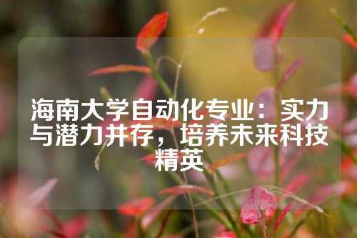 海南大学自动化专业：实力与潜力并存，培养未来科技精英