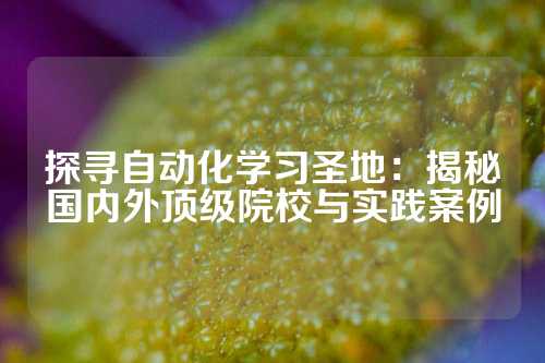 探寻自动化学习圣地：揭秘国内外顶级院校与实践案例