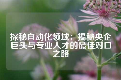 探秘自动化领域：揭秘央企巨头与专业人才的最佳对口之路