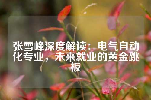 张雪峰深度解读：电气自动化专业，未来就业的黄金跳板