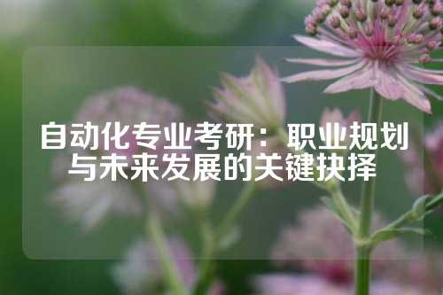 自动化专业考研：职业规划与未来发展的关键抉择